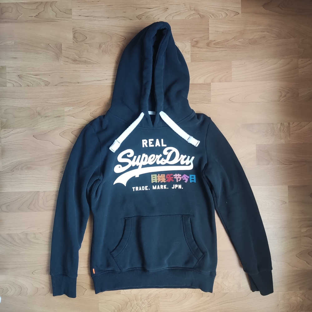 Deep Blue Navy Superdry Hoodie with Logo